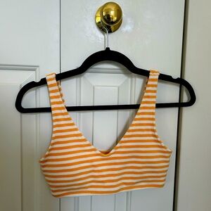 Peach Striped Bikini Top